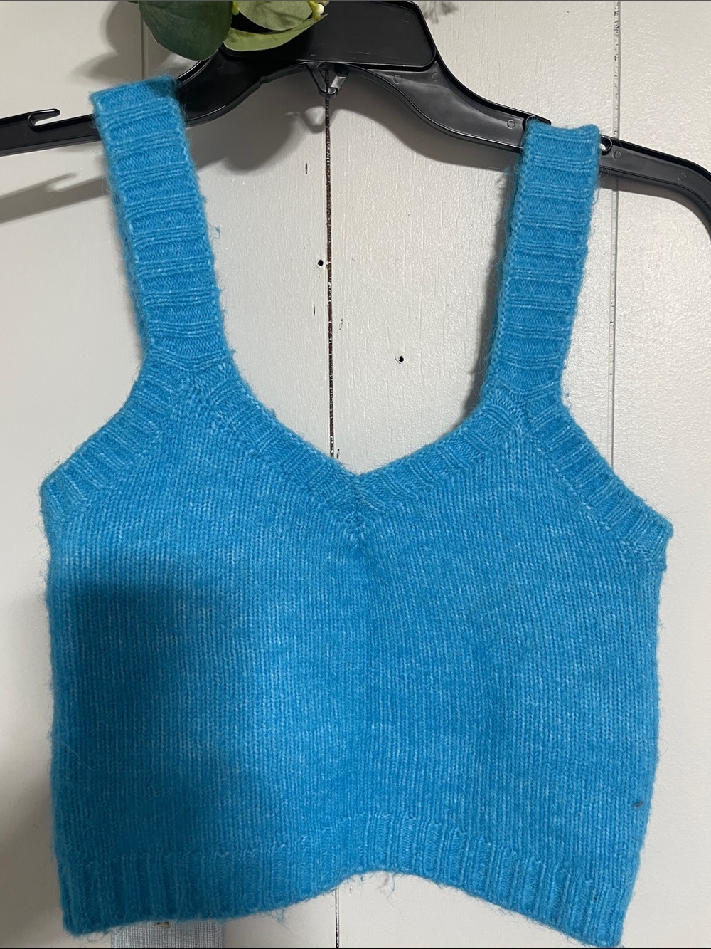 Zara Bright Blue Knit V-Neck Tank